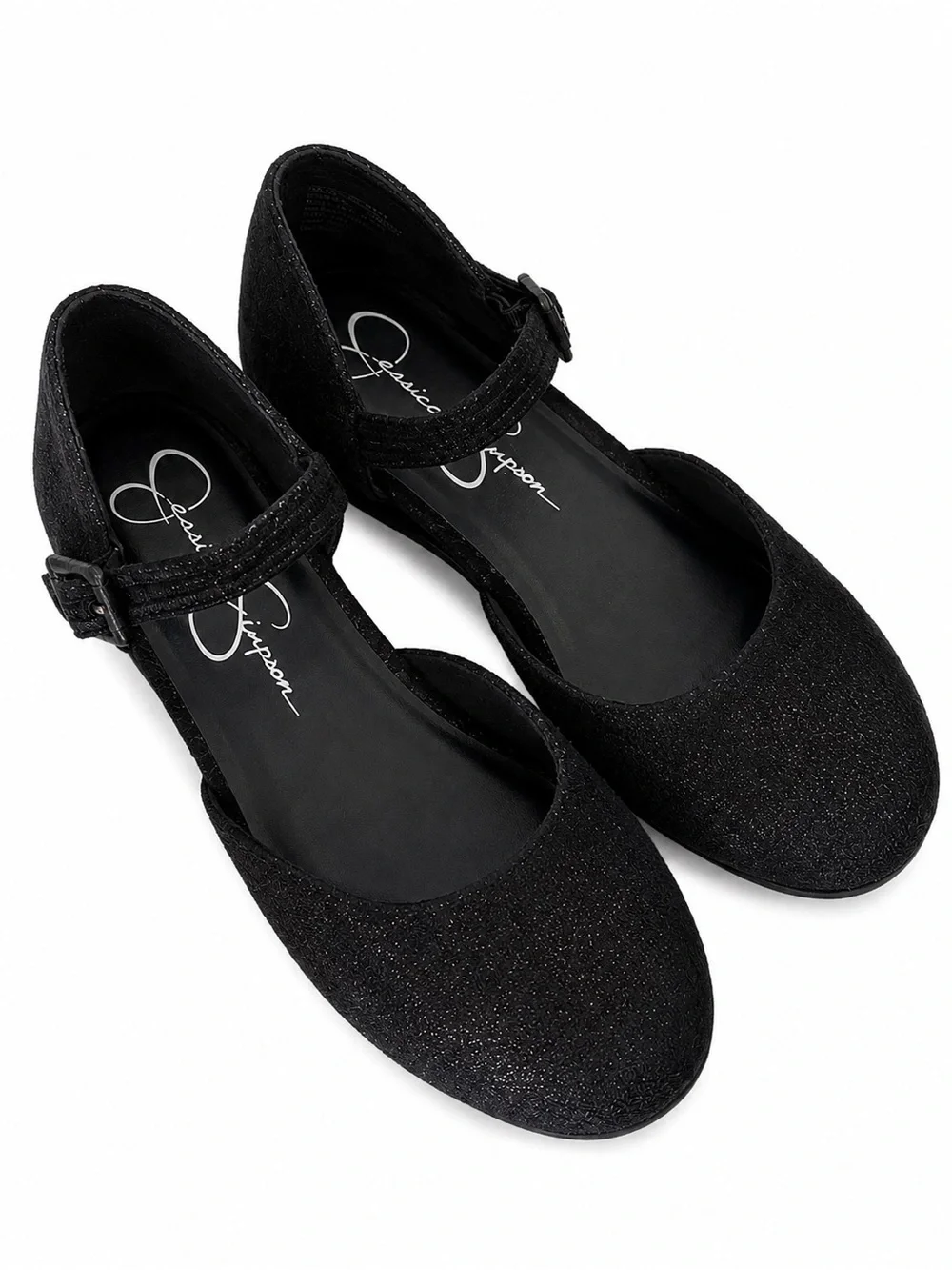 Jessica Simpson Black Glitter Mary Jane Shoes – Women’s Size 5